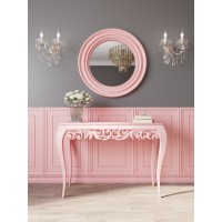Інтер'єрне дзеркало настінне Rondo рожеве. Photo 1